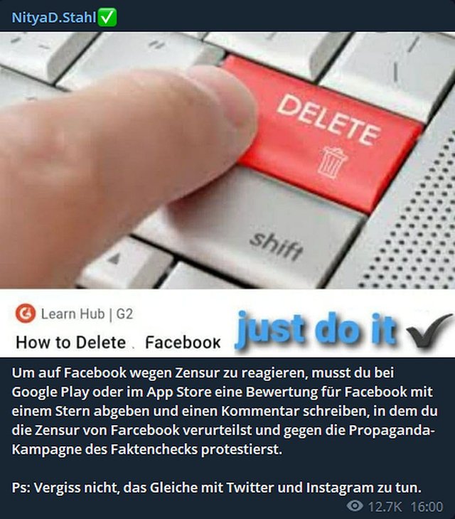 Um auf Facebook wegen Zensur zu reagieren.jpg