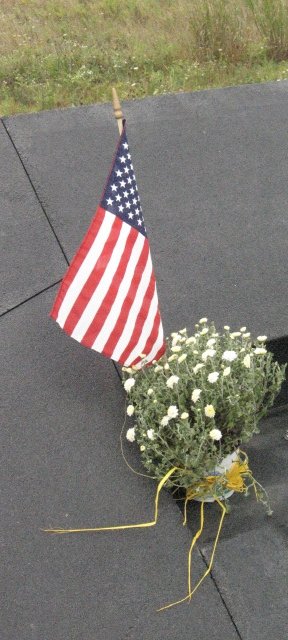 Flag and Flowers