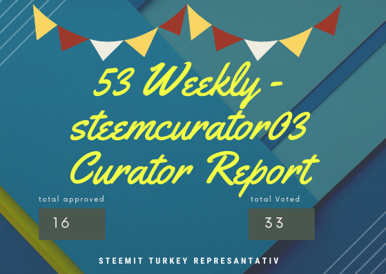 Second Weekly -steemcurator03 Turkey Curator Report.png