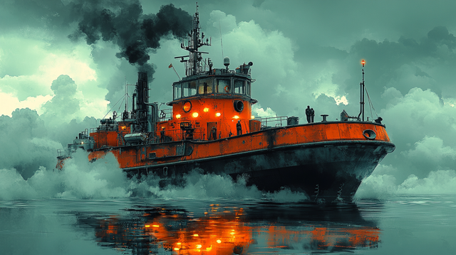 caveproject_retrofuturistic_tug_fishing_boat_detailed_engineeri_ffc7e32c-9825-4bf6-b405-052b25867fab.png