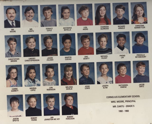 1992-1993 Rick and his class Cornelius Elementary jpg.jpg