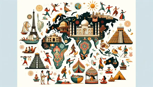 DALL·E 2024-07-21 06.12.04 - An illustration showing a global map with various cultural symbols representing different regions of the world. The map highlights Southern Asia with .webp