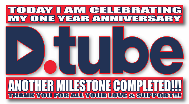 Celebrating My One year Anniversary on @dtube.png