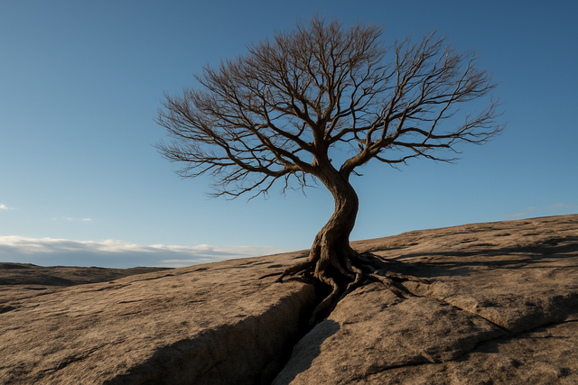 20250626_1827_Resilient Tree on Rocks_simple_compose_01jynwd92pe2katrq306rwchrm.png