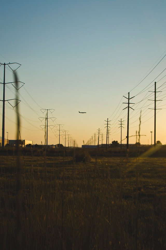 The plane long flying over the power lines.JPG