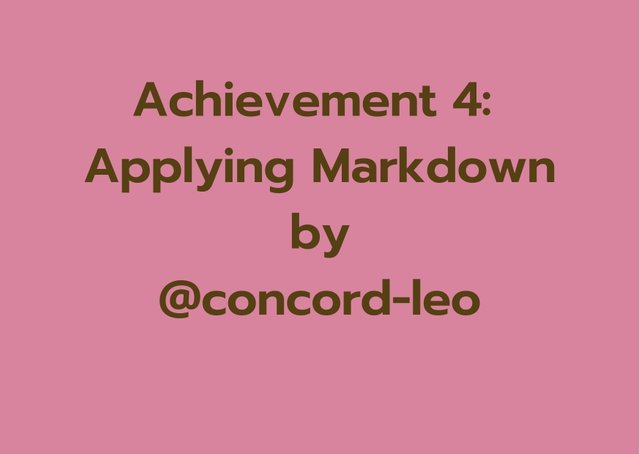 Achievement 4 Applying Markdown by @concord-leo.jpg