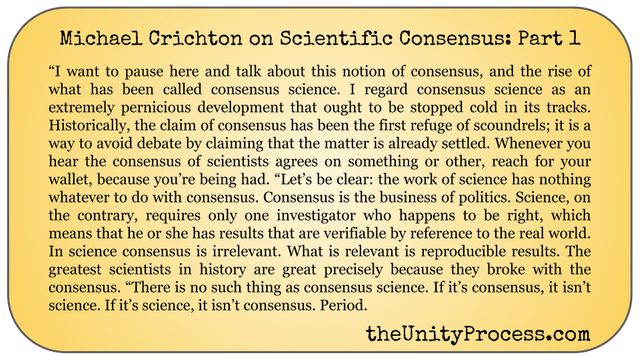 Michael Crichton on Scientific Consensus Part 1.png