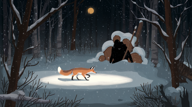 Brownish Fox at night in the forest.png