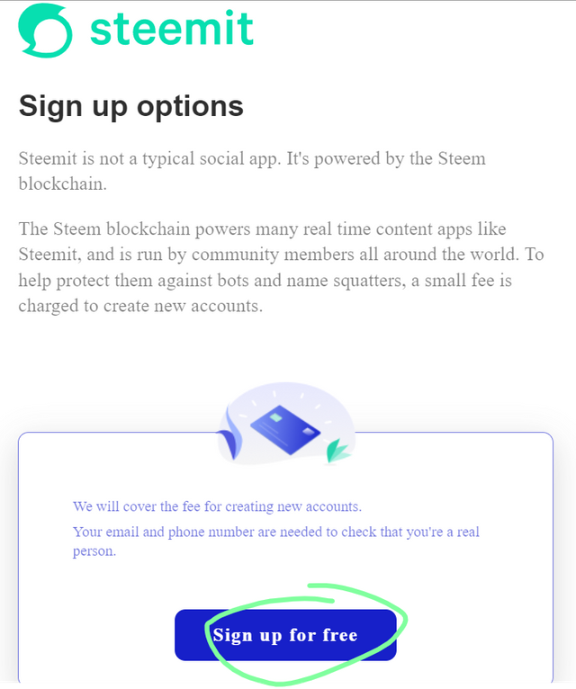 STEEMIT Sign Up Page