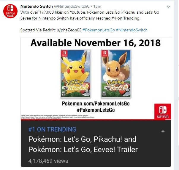 New Pokemon Game For Nintendo Switch Pokemon Lets Go