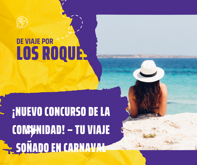 Post Facebook agencia de viaje paquete en amarillo y morado.png