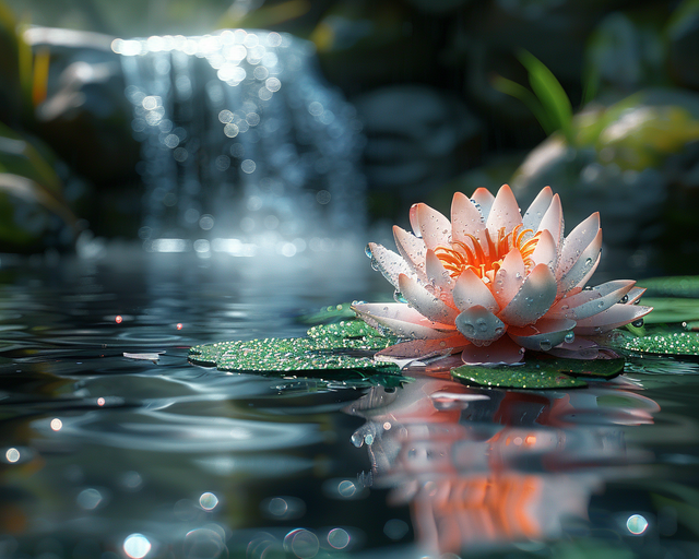 s_anon21e8_A_flowering_Lilly_pad_floating_in_a_tranquil_pond_wi_7b66df5d-8cac-481c-8c35-0c24b43f77e7.png