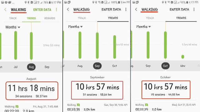 Fitness Challenge - September Report - Walking