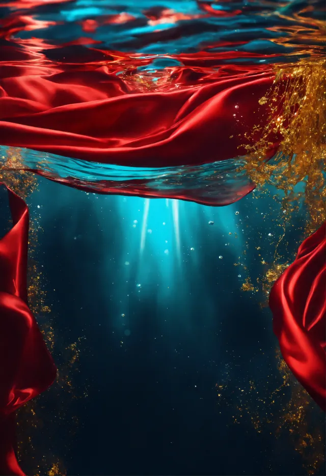 underwater red silk background.webp