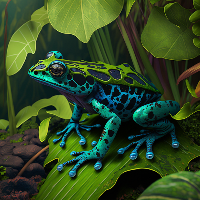 Poison dart frog in a rain forest.png