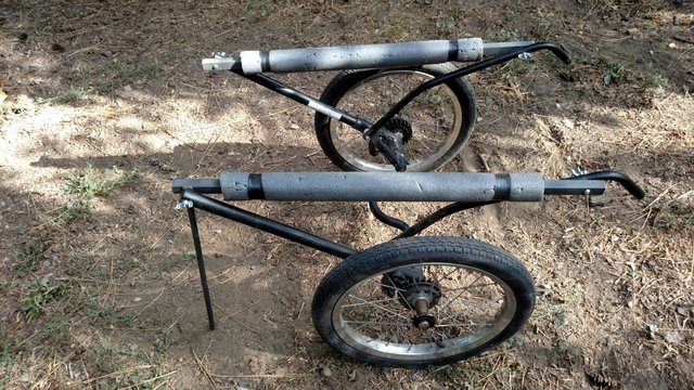 Built a cart for my kayak out of an old jogging stroller — Steemit