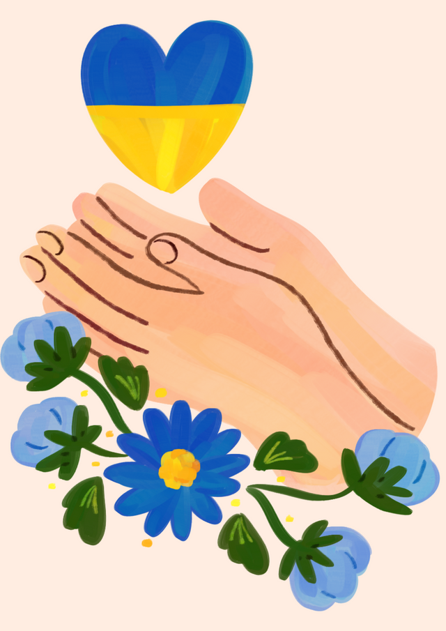 Cream Blue Yellow Simple Minimalist Peace For Ukraine Flyer.png
