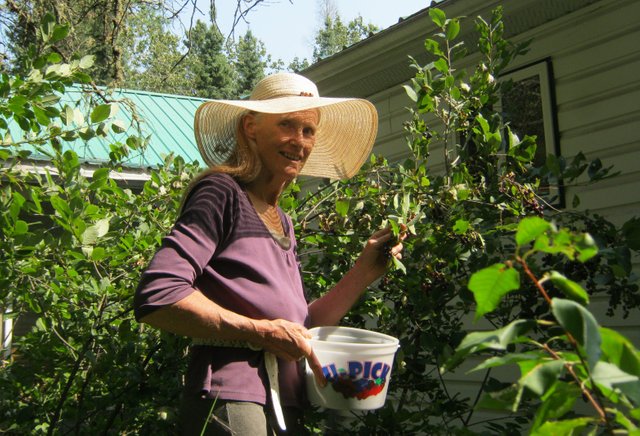 me smiling and picking chokecherries.JPG