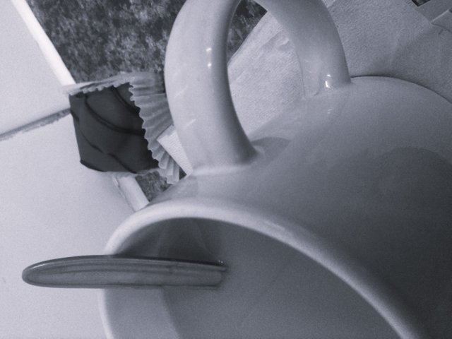 Drinks Photography B&W, Brew And Treat At Work Hanging Cup View, June 3th 2017.jpg