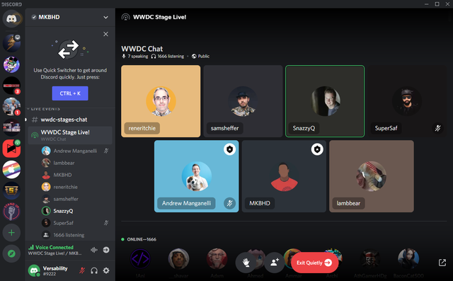 r/ClubhouseConvos - Marques Brownlee and Standard Agency Are Doing a great WWDC Chat on Discord Stages