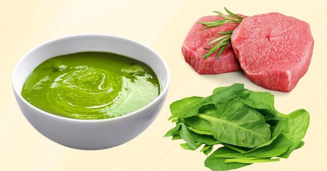 cháo thịt bò cải bó xôi cho trẻ