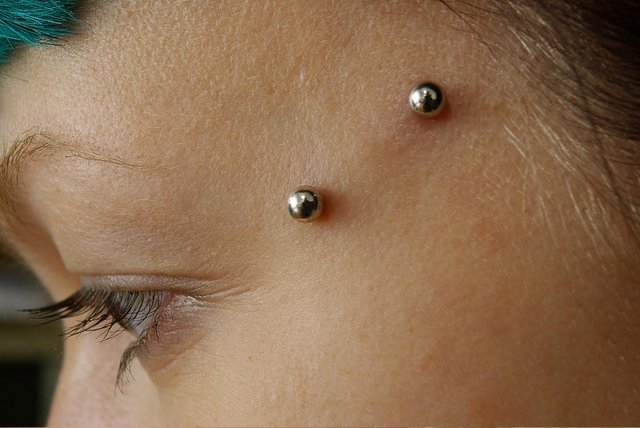 Anti-eyebrow piercing. Image credit: Ralf Roletschek, (2008, August 11).