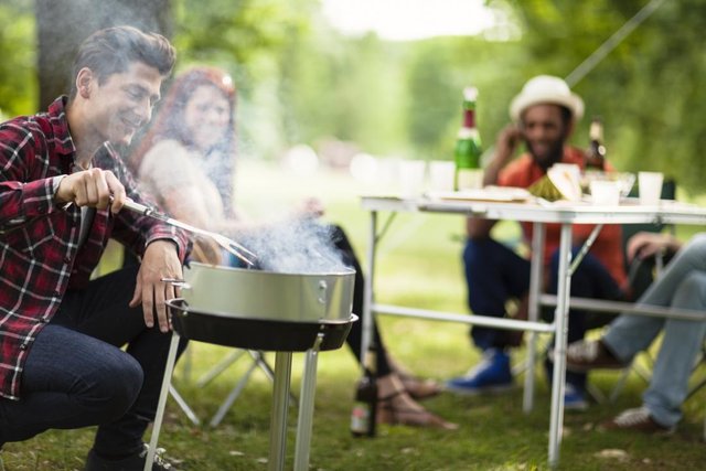 Friends having a BBQ