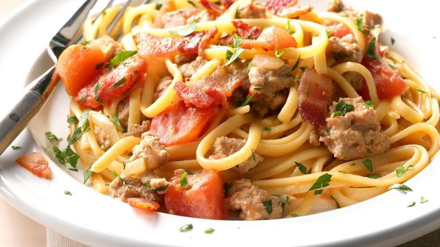 Turkey Linguine with Tomato Cream Sauce