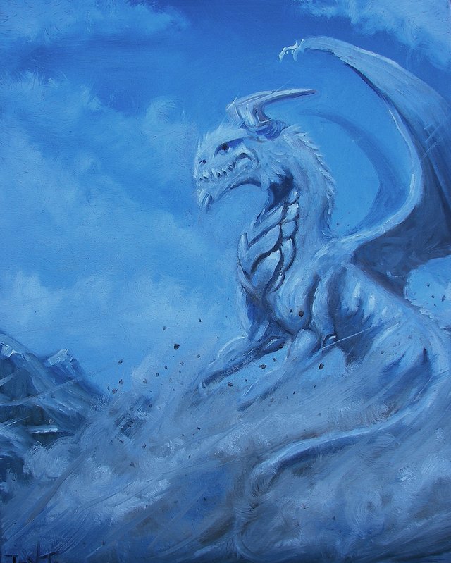 Ice Dragon Oil Painting Steemit