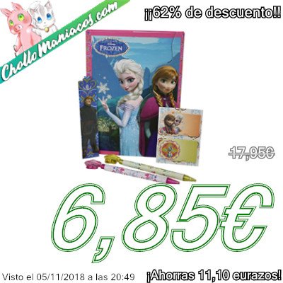 Seguimos trayéndote los mejores precios con la Agenda Frozen con accesorios