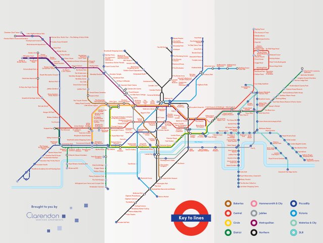 london tube map with attractions