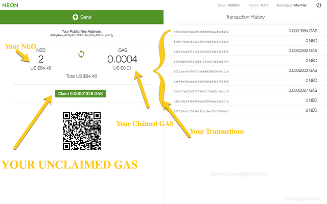 Claim GAS using ledger nano s-1