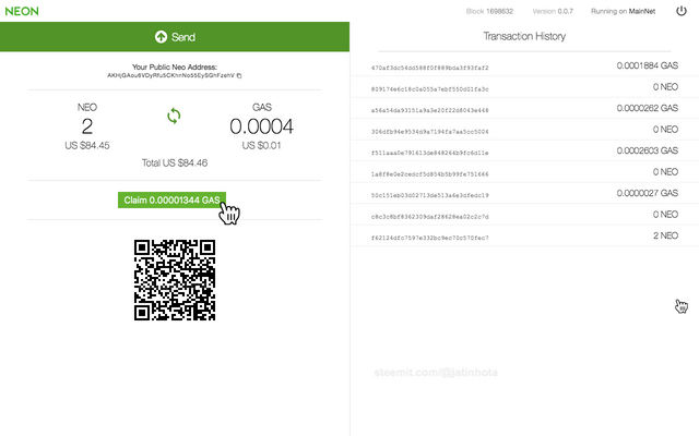 Claim GAS using ledger nano s