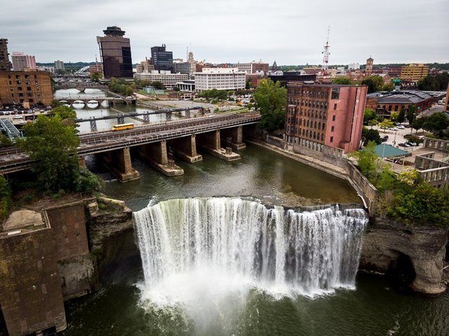 High Falls Terrace Park Waterfall Professional Drone Photo