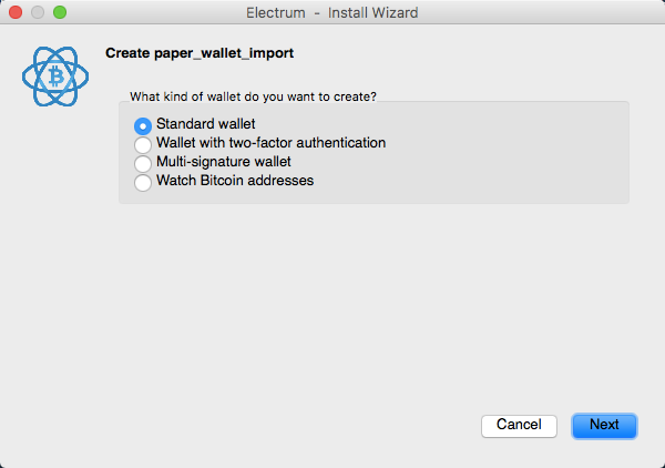 Importing and sweeping private keys of core and paper wallet into Electrum