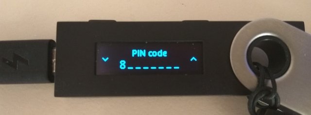 Ledger Nano S PIN code