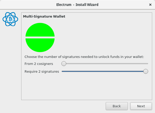 Electrum install wizard, step 4