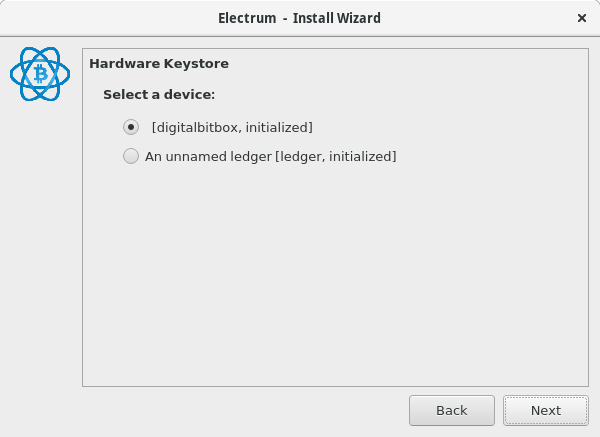 Electrum install wizard, step 6