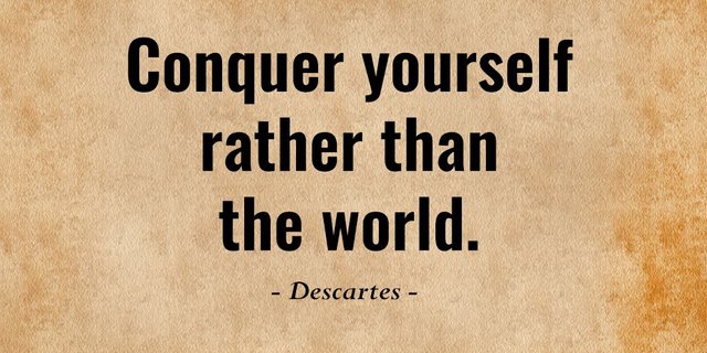 Conquer yourself rather than the world