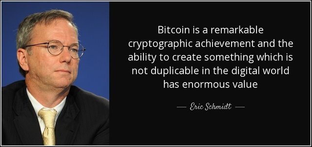 Eric Schmidt  on Bitcoin