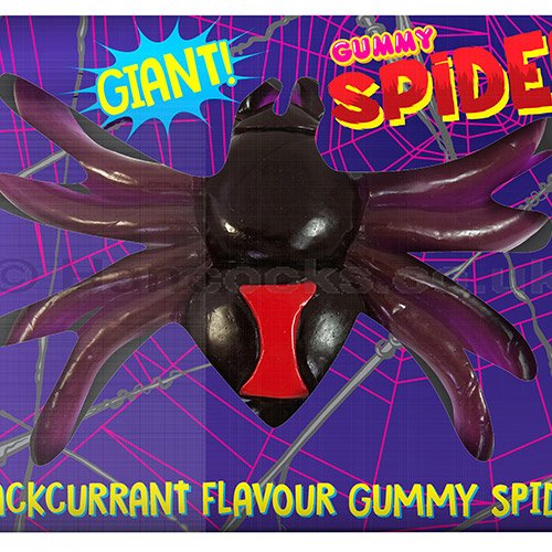 Giant Blackcurrant Gummy Spider