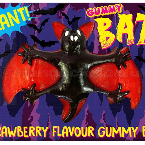 Giant Strawberry Gummy Bat