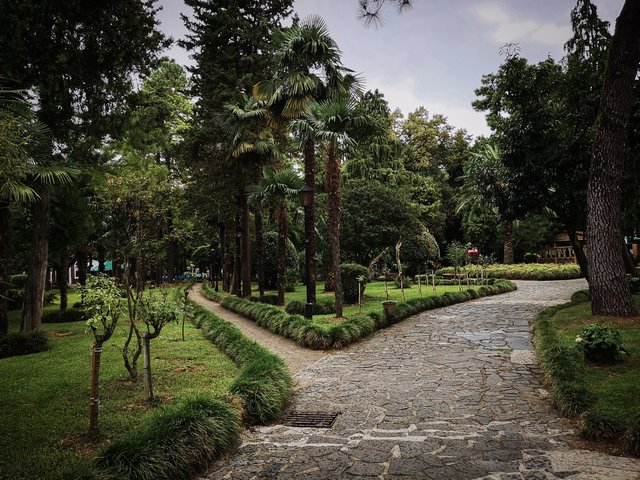 Beautiful park in Batumi City, Georgia