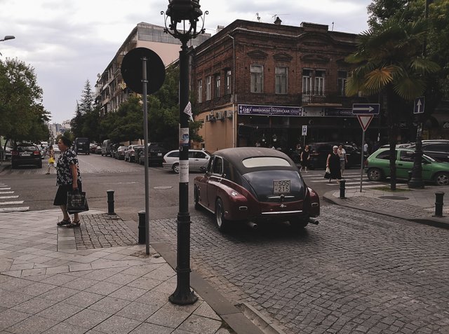 A classic car in streets of Batumi City, Georgia