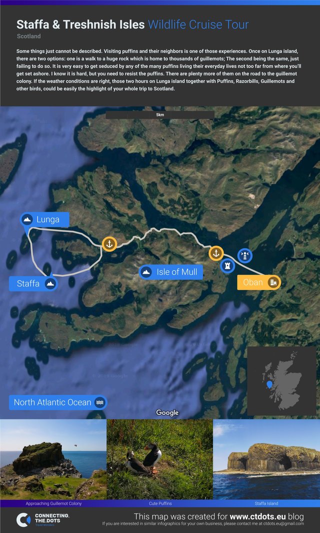 Staffa & Treshnish Isles Wildlife Tour Map