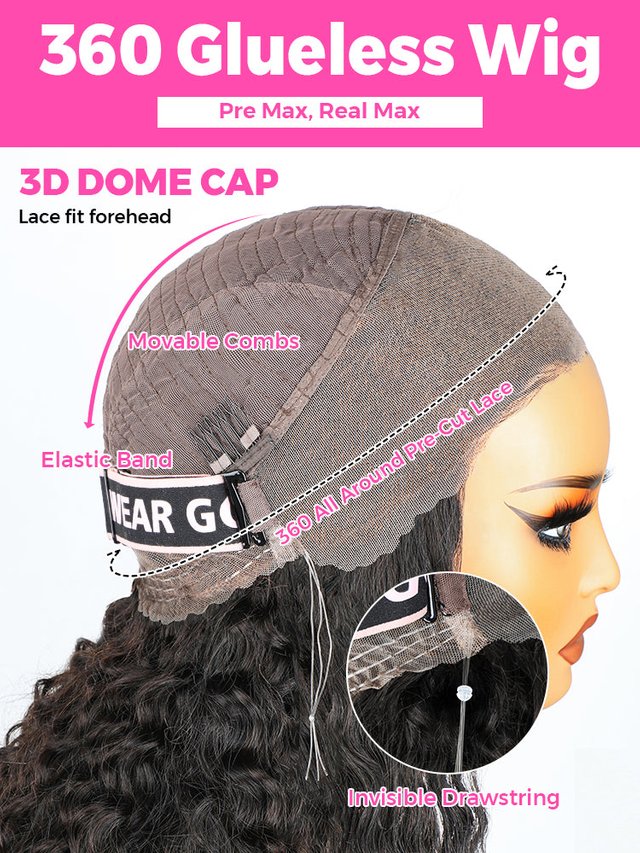 360 wig with drawstring