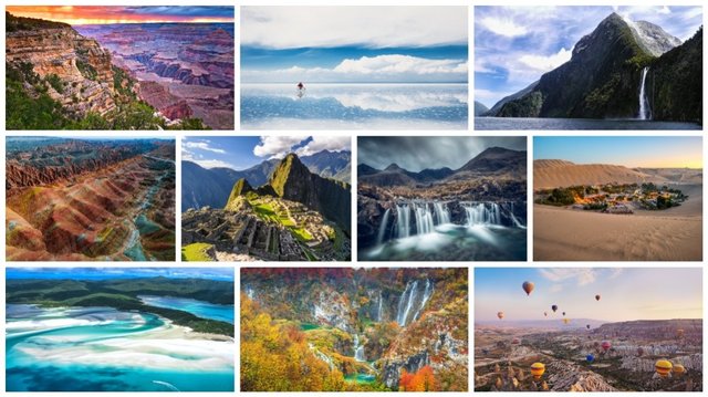 beautiful places around the world collage