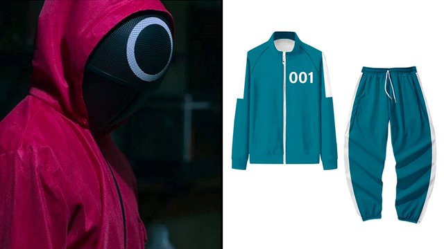 Image from https://deadline.com/wp-content/uploads/2021/10/Squid-Game-Mask-Track-Suit.jpg?w=1000