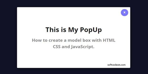 Create Modal Box Using CSS And JS