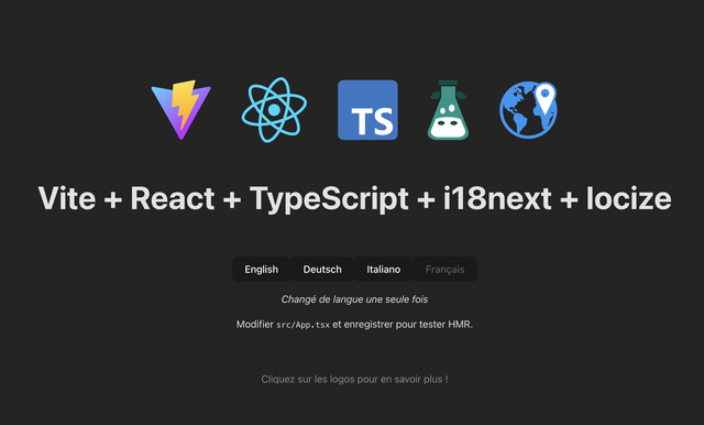 react app with new language